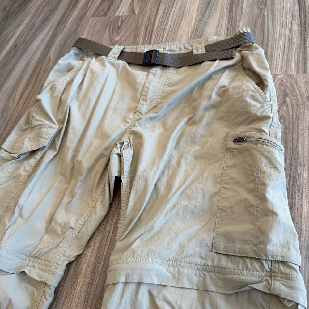 Columbia Omni-Shade Convertible Men's Light Tan Cargo Pants Sun Protect - Picture 5 of 13